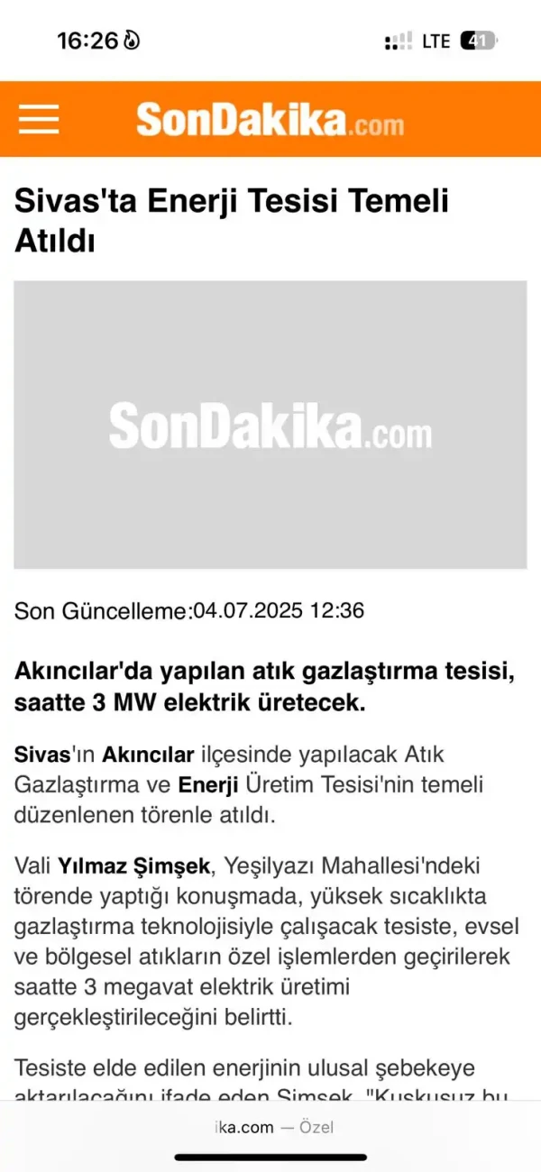 Gaz Arıtma Tesisi