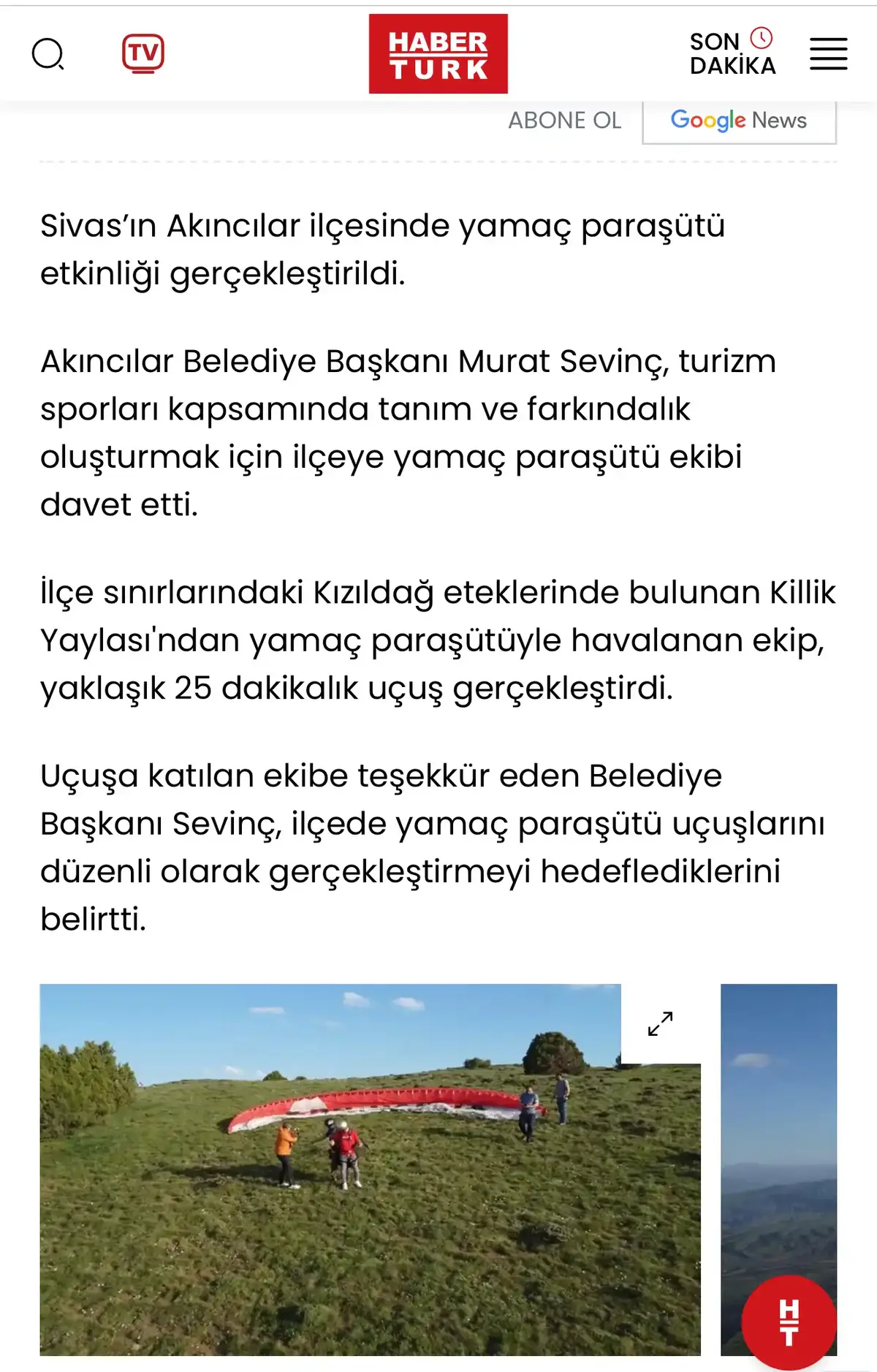 Yamaç Paraşütü