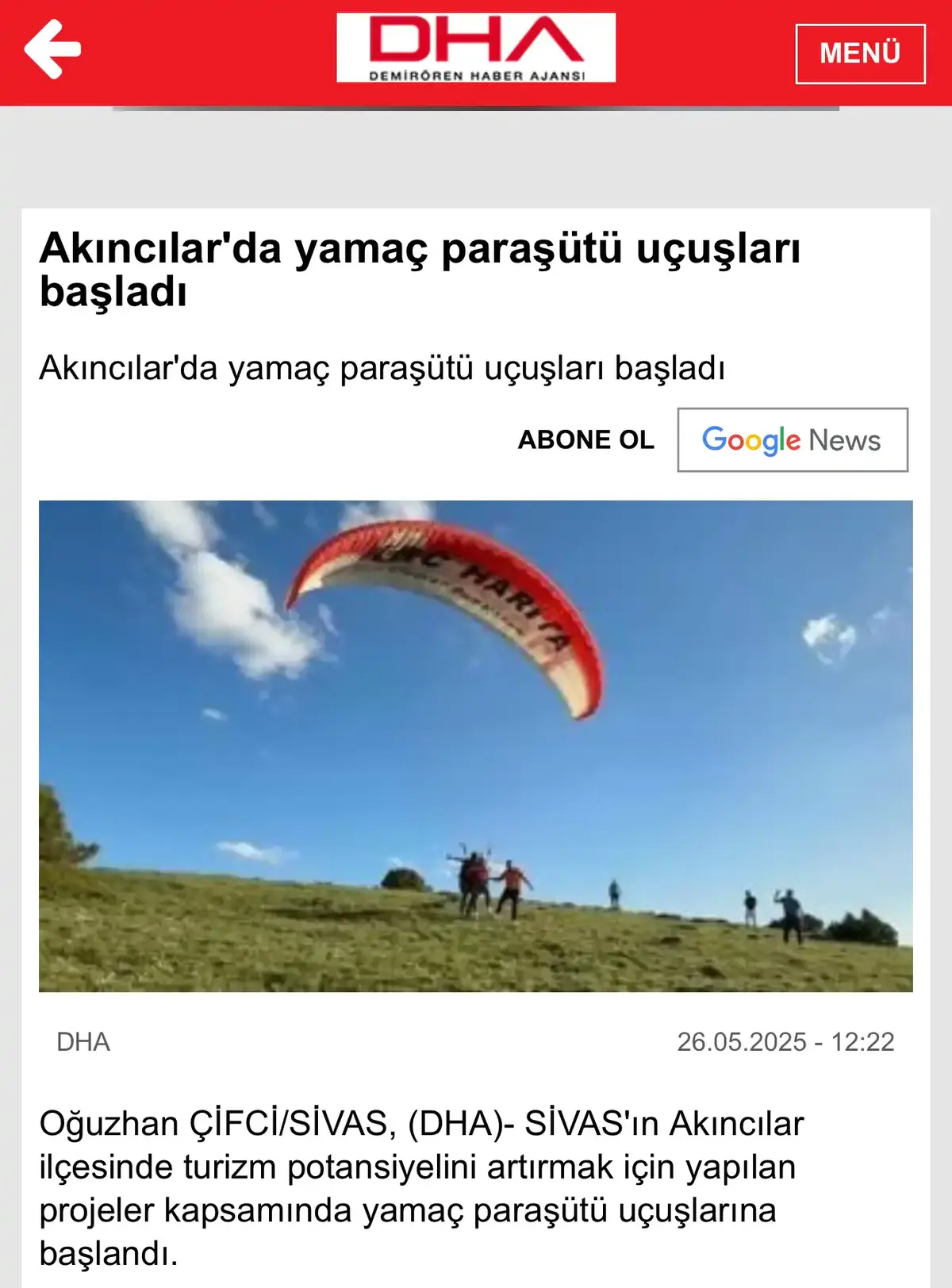 Yamaç Paraşütü