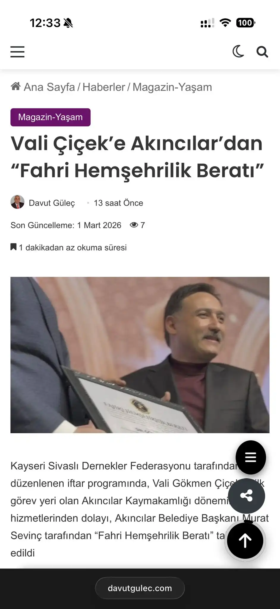 Gökmen Çiçek Ziyareti